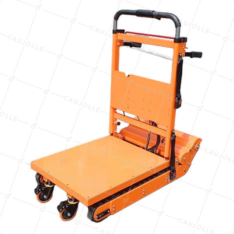CHARIOT ELECTRIQUE MONTE ESCALIER A CHENILLE 400 KG • Caujolle