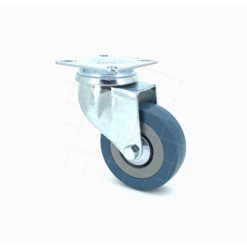 Castor OF FLEXIBLE NON-STAINING RUBBER DIAMETER 60 MM LOAD 35KG - COL 60 P • Caujolle