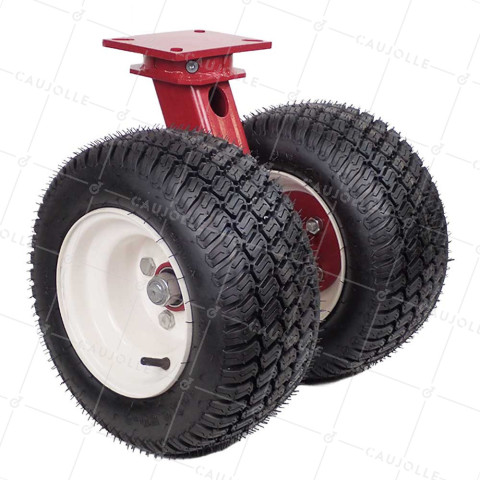 ROULETTE DOUBLE ROUE GONFLÉE GRAND FORMAT DIAMÈTRE 400 MM CHARGE 700 KG - S20-1 400 DOUBLE GONFLEE • Caujolle