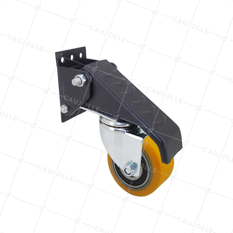 LOT DE 4 - ROULETTE POLYURÉTHANE RETRACTABLE POUR ÉTABLI DIAMÈTRE 60 MM CHARGE 60KG LOT DE 4 - ELEVATOR PU X4