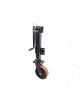 Castor Retractable BLACK WITH A 10 CM STROKE CRANK DIAMETER 200 MM LOAD 750 KG • Caujolle