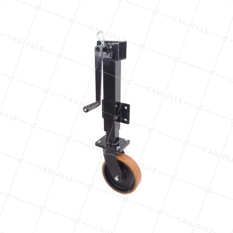 Castor Retractable BLACK WITH A 10 CM STROKE CRANK DIAMETER 200 MM LOAD 750 KG • Caujolle