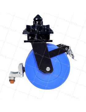 BLUE NYLON CONTAINER WHEEL DOUBLE 305 MM LOAD 3600KG TWIST-LOCK FIXING