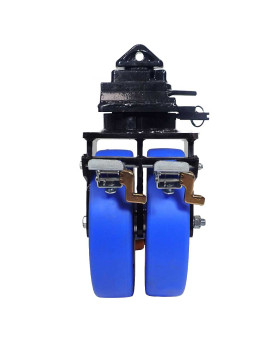 ROULETTE DE CONTAINER NYLON BLEU DOUBLE 305 MM CHARGE 3600KG FIXATION TWIST-LOCK