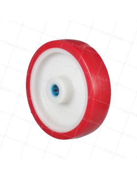 Wheel BI MATERIAL NYLON POLYURETHANE DIAMETER 175 MM LOAD 300 KG Bearing WITH ROLLERS STAINLESS STEEL 20 MM - S2450BP 175/45 LM58 RR STAINLESS STEEL 20 • Caujolle