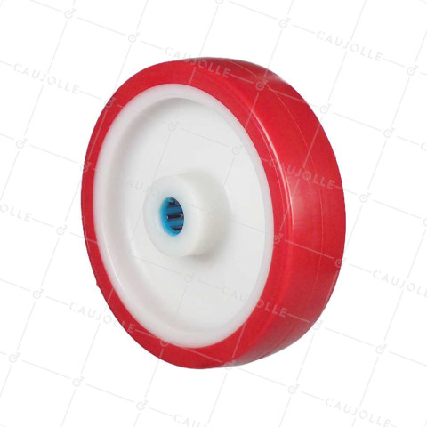 Wheel BI MATERIAL NYLON POLYURETHANE DIAMETER 175 MM LOAD 300 KG Bearing WITH ROLLERS STAINLESS STEEL 20 MM - S2450BP 175/45 LM58 RR STAINLESS STEEL 20 • Caujolle