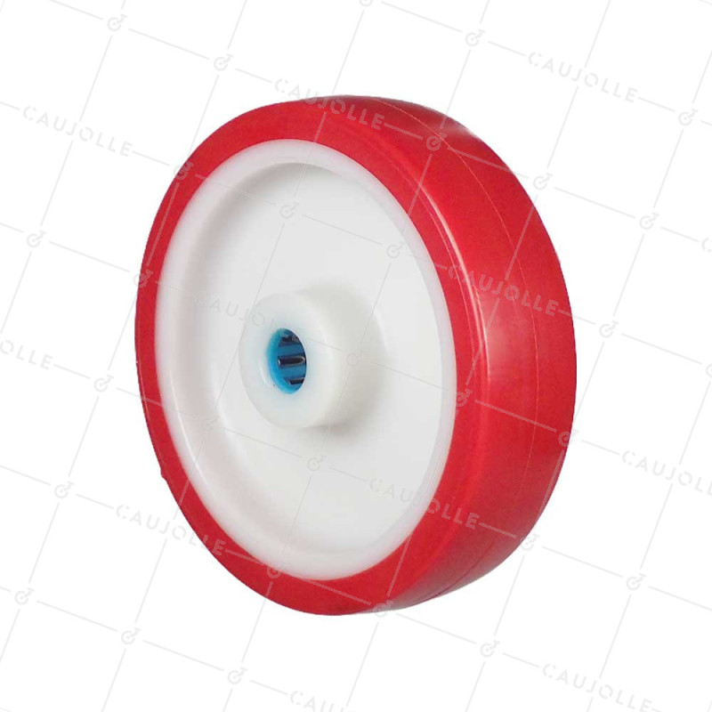 Wheel BI MATERIAL NYLON POLYURETHANE DIAMETER 175 MM LOAD 300 KG Bearing WITH ROLLERS STAINLESS STEEL 20 MM - S2450BP 175/45 LM5