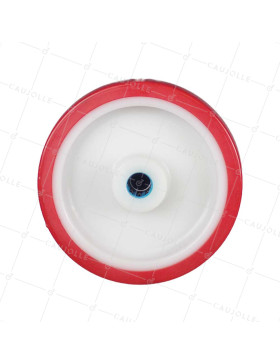 Wheel BI MATERIAL NYLON POLYURETHANE DIAMETER 175 MM LOAD 300 KG Bearing WITH ROLLERS STAINLESS STEEL 20 MM - S2450BP 175/45 LM5