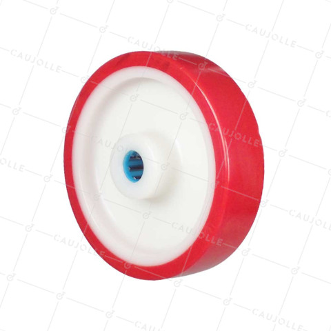 Wheel BI MATERIAL NYLON POLYURETHANE DIAMETER 160 MM LOAD 300 KG Bearing WITH ROLLER INOX 20 MM - S2450BP 160/40 LM58 RR INOX 20 • Caujolle