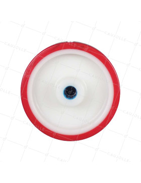 Wheel BI MATERIAL NYLON POLYURETHANE DIAMETER 160 MM LOAD 300 KG Bearing WITH ROLLER INOX 20 MM - S2450BP 160/40 LM58 RR INOX 20