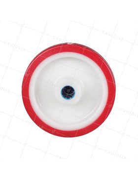 ROUE BI MATIERE NYLON POLYURETHANE DIAMETRE 150 MM CHARGE 200 KG ROULEMENT A ROULEAUX INOX 20 MM - S2450BP 150/40 LM60 RR INOX 2
