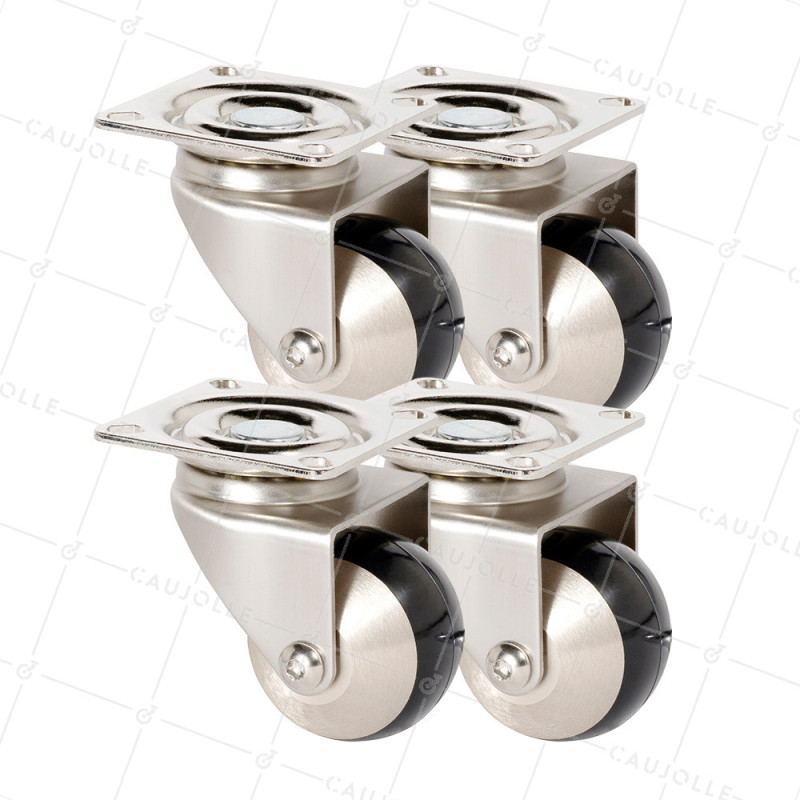 LOT DE 4 ROULETTES SPHERIQUE A PIVOTEMENT FACILE DIAMÈTRE 50 MM - CHUNKY 50P