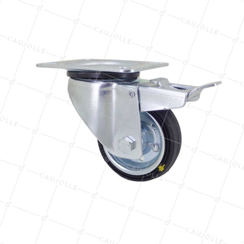 ROULLETTE A FREIN ANTISTATIQUE DIAMÈTRE 80MM CHARGE 65KG - S2C 80AF ANTISTATIQUE • Caujolle