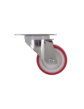 ROULETTE INOX 316L AVEC BANDAGE NYLON/POLYURÉTHANE PIVOTANTE DIAMÈTRE 80 MM CHARGE 150 KG - INOX 316L PIV 80NP