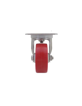 ROULETTE INOX 316L AVEC BANDAGE NYLON/POLYURÉTHANE PIVOTANTE DIAMÈTRE 80 MM CHARGE 150 KG - INOX 316L PIV 80NP