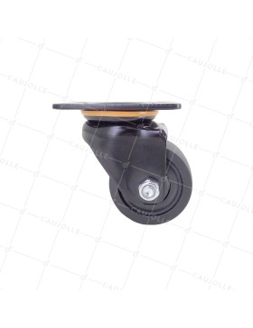 Castor EXTRA LOW SWIVEL NYLON FIBER DIAMETER 75 MM LOAD 600 KG - BLACK SURB XTREM 75 P