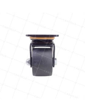 Castor EXTRA LOW SWIVEL NYLON FIBER DIAMETER 75 MM LOAD 600 KG - BLACK SURB XTREM 75 P