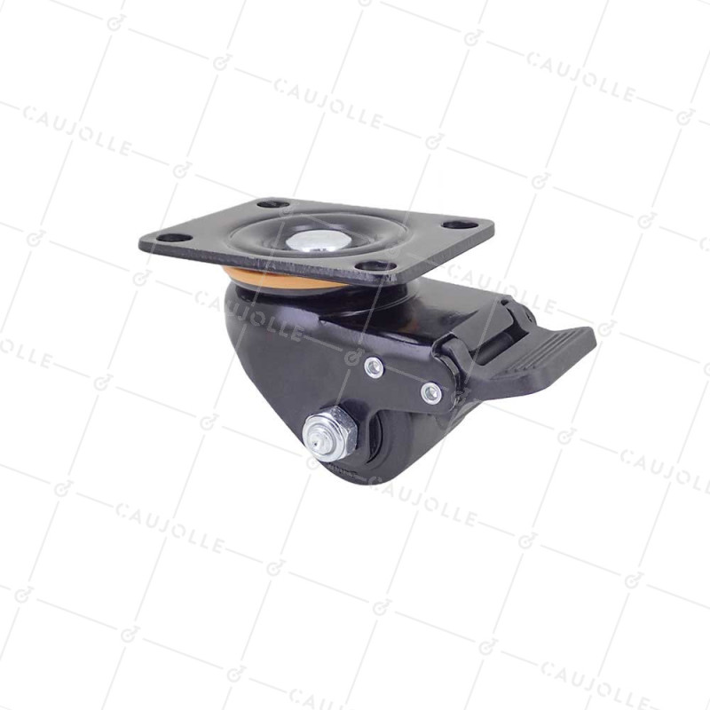 ROULETTE PIVOTANTE À FREIN EXTRA BASSE EN NYLON FIBRÉ DIAMÈTRE 50 MM CHARGE 400 KG - BLACK SURB XTREM 50 PAF