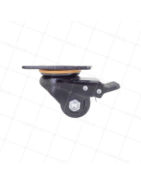 Castor SWIVEL CASTOR WITH EXTRA LOW BRAKE FIBER NYLON DIAMETER 50 MM LOAD 400 KG - BLACK SURB XTREM 50 PAF