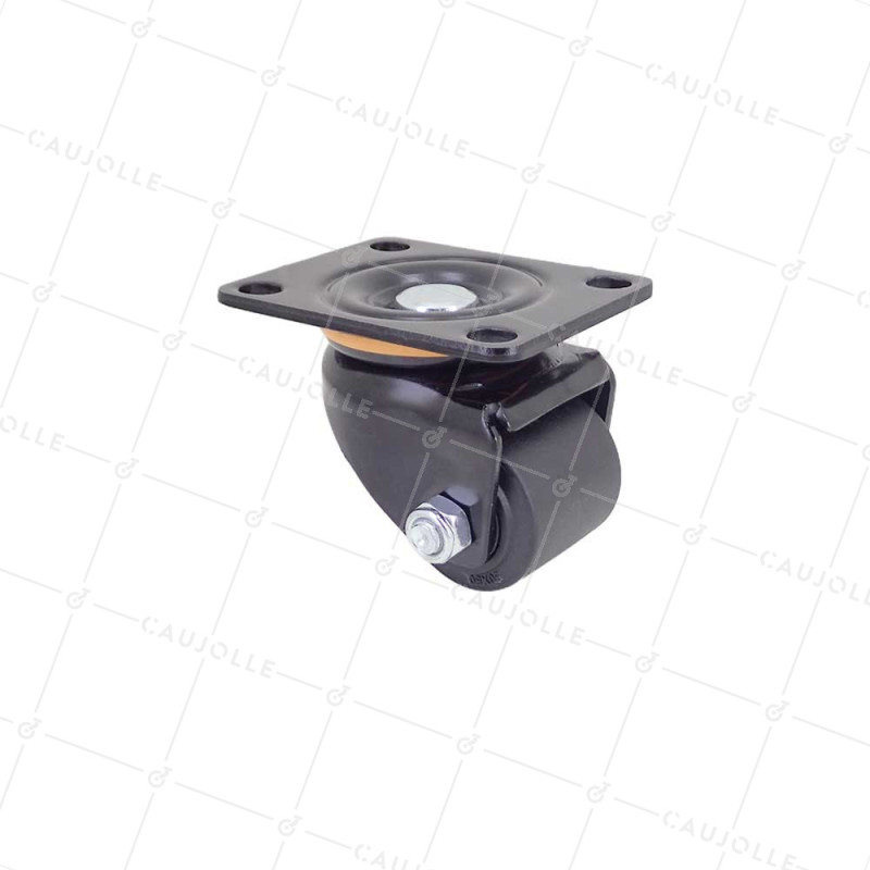 ROULETTE PIVOTANTE EXTRA BASSE EN NYLON FIBRÉ DIAMÈTRE 50 MM CHARGE 400 KG - BLACK SURB XTREM 50 P