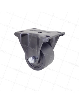 Castor FIXED EXTRA LOW IN FIBER NYLON DIAMETER 75 MM LOAD 600 KG - BLACK SURB XTREM 75 FIXED • Caujolle