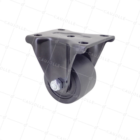 ROULETTE FIXE EXTRA BASSE EN NYLON FIBRÉ DIAMÈTRE 75 MM CHARGE 600 KG - BLACK SURB XTREM 75 FIXE • Caujolle