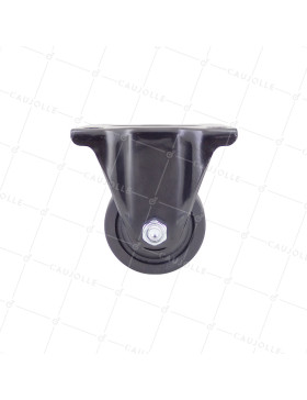 ROULETTE FIXE EXTRA BASSE EN NYLON FIBRÉ DIAMÈTRE 75 MM CHARGE 600 KG - BLACK SURB XTREM 75 FIXE