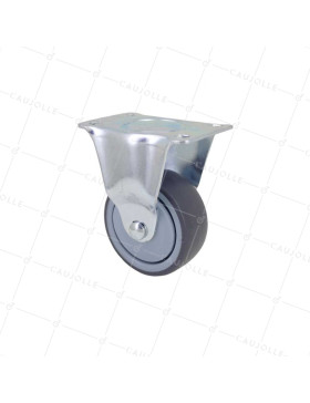 Castor FIXED WITH FLEXIBLE RUBBER, WEAR-RESISTANT AND NON-STAINING DIAMETER 80MM LOAD 100 KG - S15.F 80 • Caujolle