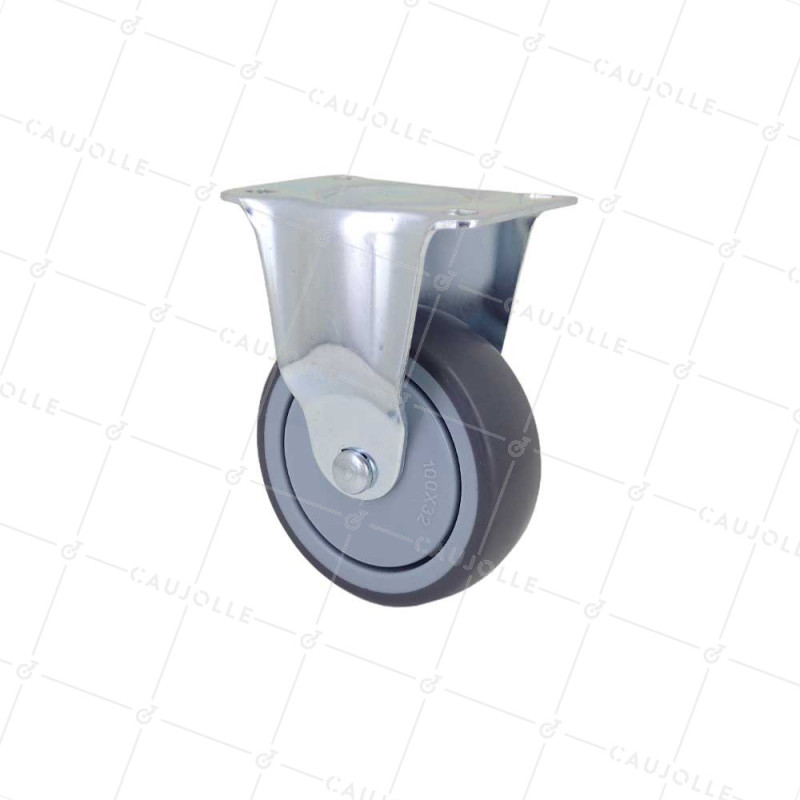Castor FIXED SOFT RUBBER ANTI-WEAR AND NON-STAINING DIAMETER 100MM LOAD 130 KG - S15.F 100