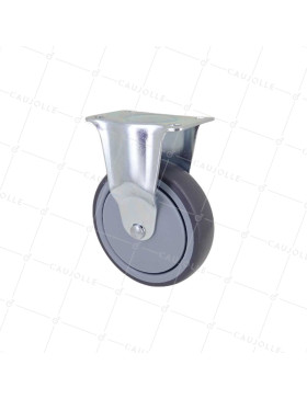 ROULETTE FIXE EN CAOUTCHOUC SOUPLE ANTI-USURE ET NON TACHANT DIAMÈTRE 125MM CHARGE 150 KG - S15.F 125 • Caujolle