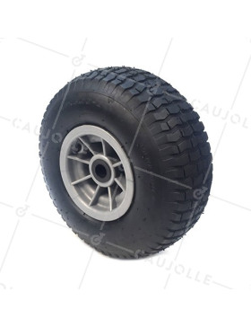 Wheel INFLATED WITH TREAD DIAMETER 340 MM LOAD 260KG AXLE 25MM - DUMPER 15x6 • Caujolle