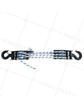 PAIRE DE MOUFLE DE LEVAGE POUR CORDE DE 10 MM DIAMETRE 45 MM CHARGE 150 KG