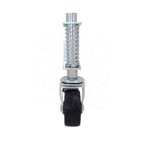 Castor for low load spring for hinged door