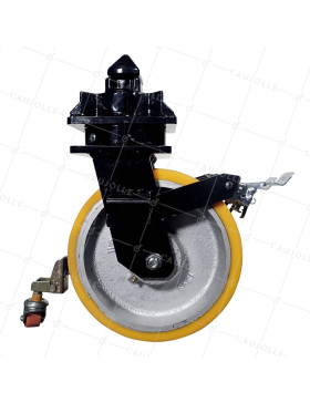 Castor OF CONTAINER DIAMETER 305 MM LOAD 2650 KG - DOUBLE Wheel ORANGE PU