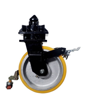 Castor OF CONTAINER DIAMETER 305 MM LOAD 2650 KG - DOUBLE Wheel ORANGE PU