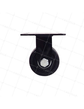 Castor FIXED EXTRA LOW IN FIBER NYLON HIGH LOAD DIAMETER 75 MM LOAD 600 KG - BLACK SURB 75 FIXED