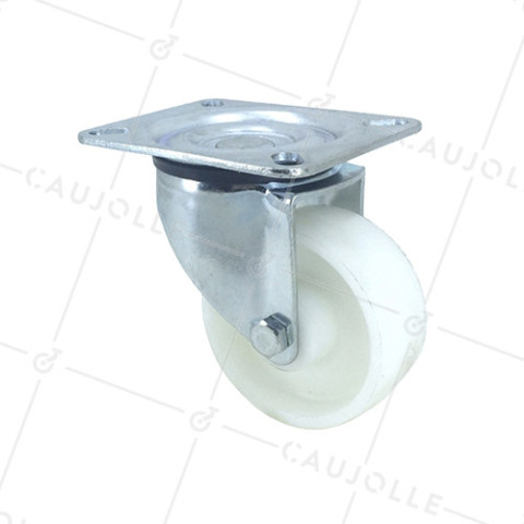 Castor NYLON HANDLING WITH Plate DIAMETER 80MM LOAD 100KG - S2N 80 • Caujolle