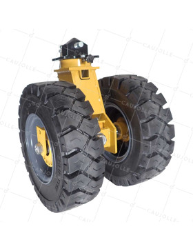 ROULETTE DE CONTAINER CAOUTCHOUC DOUBLE ROUE DIAMETRE 541 MM CHARGE 2500 KG