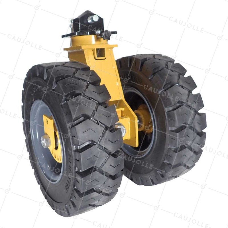 ROULETTE DE CONTAINER CAOUTCHOUC DOUBLE ROUE DIAMETRE 541 MM CHARGE 2500 KG