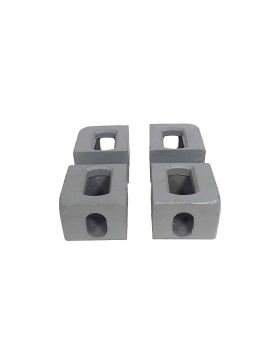 SET OF 4 ISO 1161 CORNERS IN CAST STEEL FOR MARITIME CONTAINER - BR x 2 / BL x 2