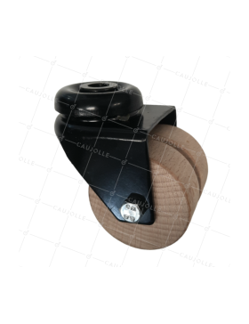 ROULETTE EN BOIS DIAMÈTRE 50 MM CHARGE 50 KG BOIS ORIGINE FRANCE - S170.O NOIRE