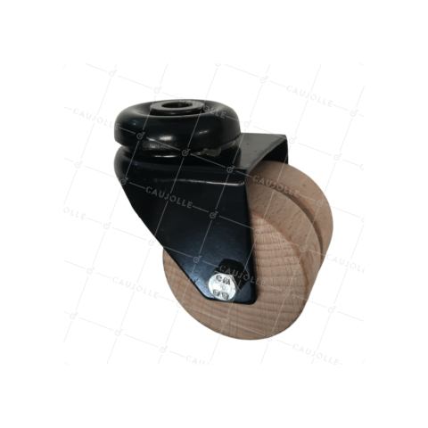 ROULETTE A OEIL EN BOIS DIAMÈTRE 50 MM CHARGE 50 KG BOIS ORIGINE FRANCE - S170.O NOIRE • Caujolle