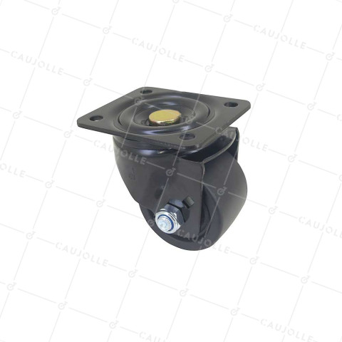 ROULETTE PIVOTANTE EXTRA BASSE EN NYLON FIBRÉ DIAMÈTRE 75 MM CHARGE 400 KG - BLACK SURB 75P • Caujolle