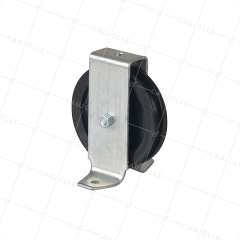 PULLEY WITH LEGS DIAMETER 70 MM LOAD 60 KG FOR 8 MM CABLE - PP70B • Caujolle