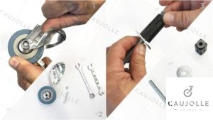 Démontez la roue à l'aide des clefs et démontez la douille de fixation